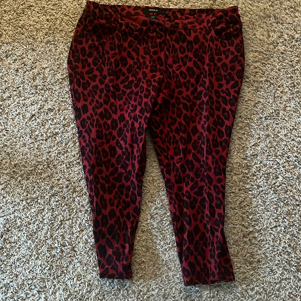 Torrid Red Leopard Skinny Pants